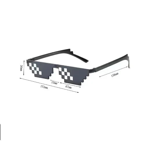 5Pcs Trick Toy Thug Life Pixel Mosaic Glasses
