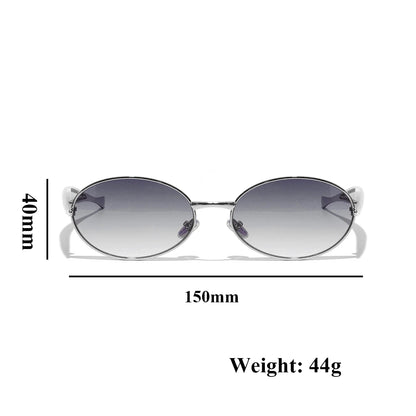 Luxury Metal Frame Cat Eye Oval Women's Sunglasses