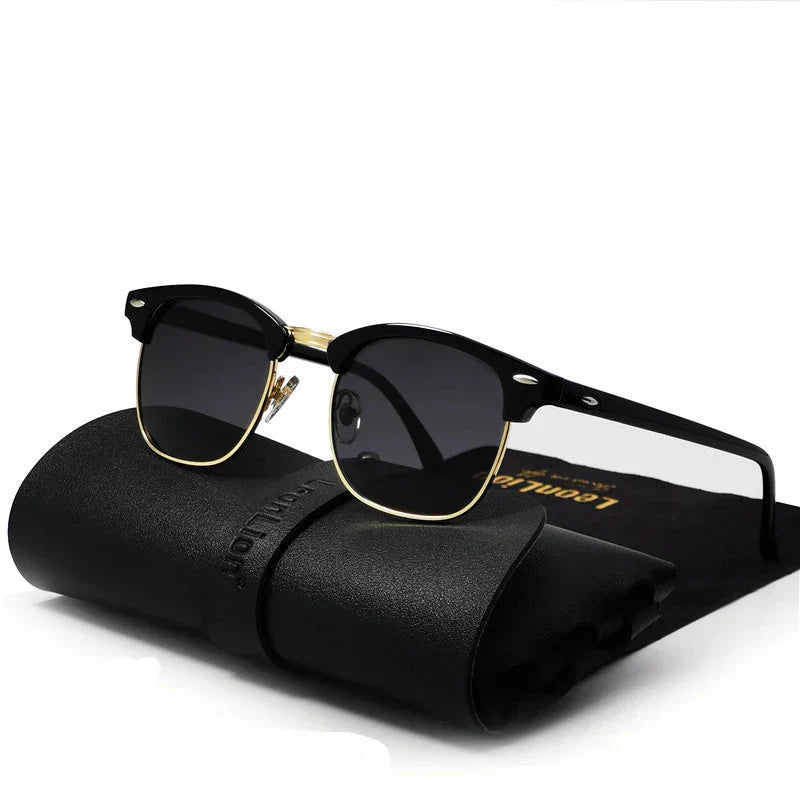 Semi-Rimless Retro Sunglasses