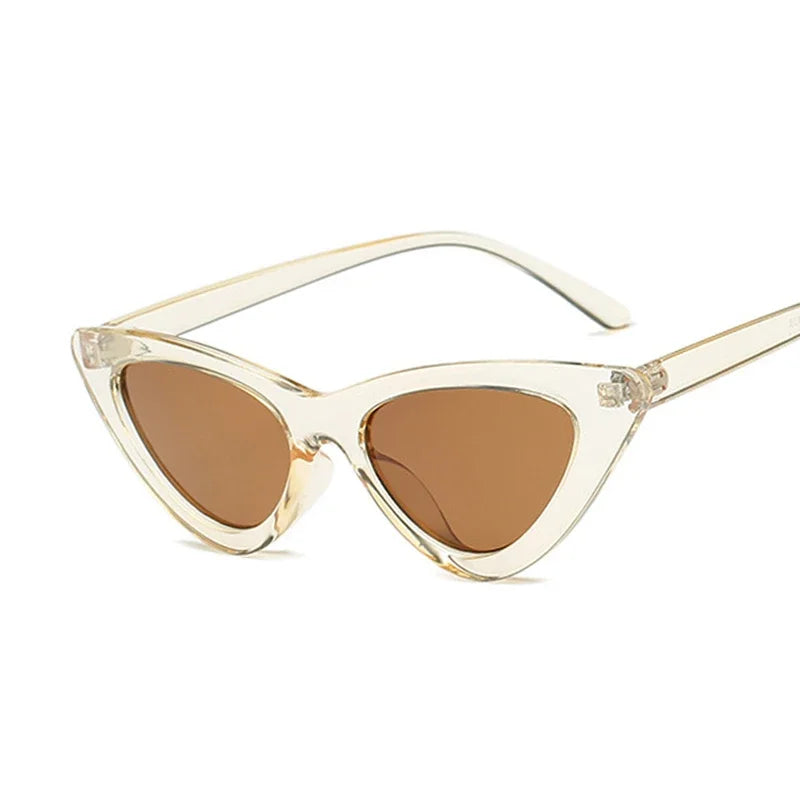 Sexy White Triangle Vintage Cat Eye Sunglasses - retinosa