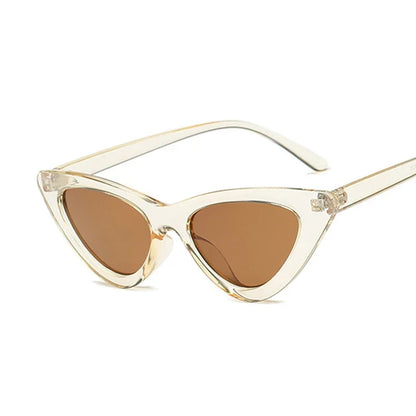 Sexy White Triangle Vintage Cat Eye Sunglasses - retinosa