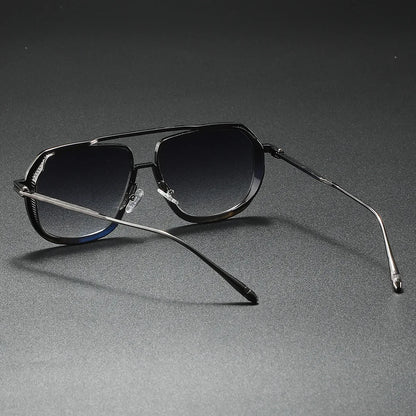 Metallic Pilot Frame Casual Gradient Premium Sunglasses