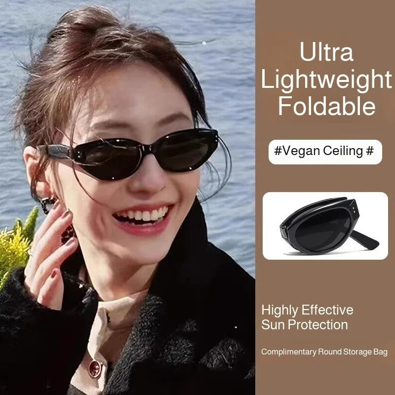 Minimalist Oval Foldable High Definition Cat-eye Glasses - retinosa