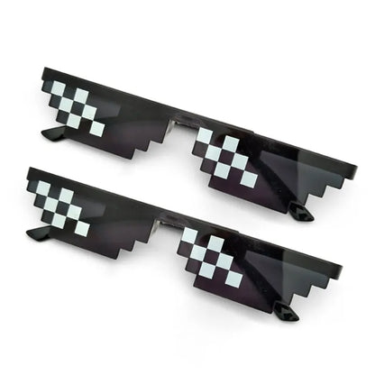 2Pcs Mosaic Pixelated Cool Party Vintage Shades