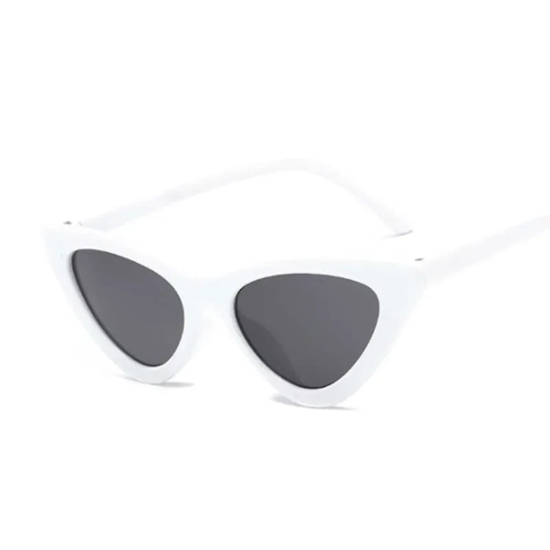 Sexy White Triangle Vintage Cat Eye Sunglasses - retinosa