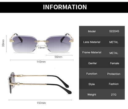 Hiking Rimless Square Anti Light Glasses