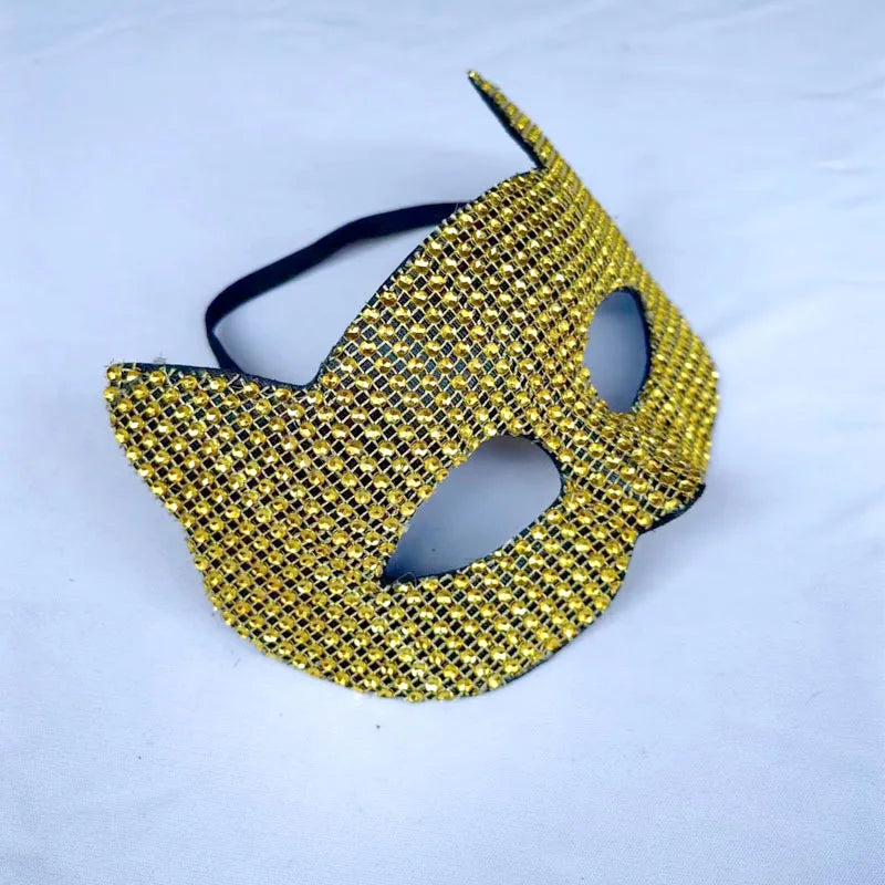Sexy Cat Ear Bling Masks & Gloves