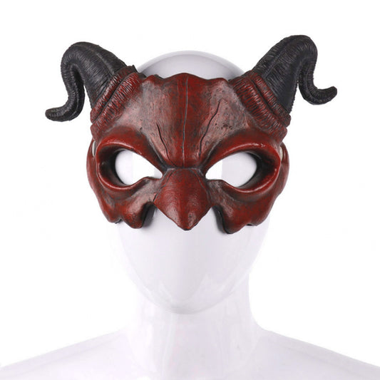 Halloween Horn Evil Face Ghost Head Mask