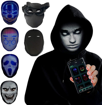 Halloween LED Luminous Face Changing Party Mask