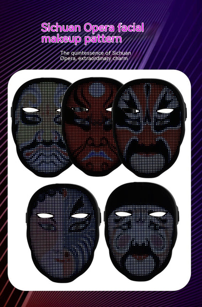 Halloween LED Luminous Face Changing Party Mask